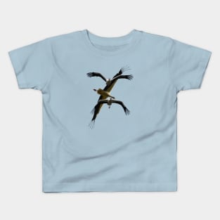 Stork Aerodynamics - Flying Poses Vector Art Kids T-Shirt